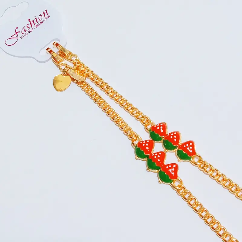 Grosir Gelang Tangan Rantai Gelang Anak Karakter Gold Anti Karat - Gambar 3