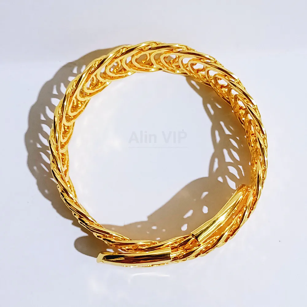 Gelang Bangle Gold - Fleksibel Garis Gelombang - Gambar 2