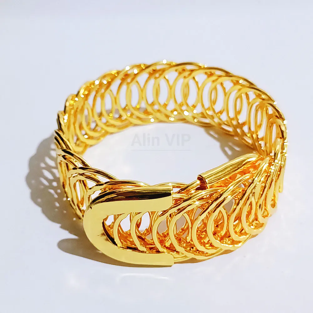 Gelang Bangle Gold - Fleksibel Garis Gelombang - Gambar 3