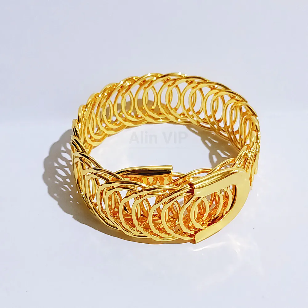 Gelang Bangle Gold - Fleksibel Garis Gelombang - Gambar 5