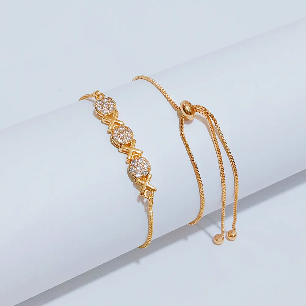 Gelang Serut Rantai Italy Permata Gold - Perhiasan Tangan Wanita Anti Karat - Gambar 3