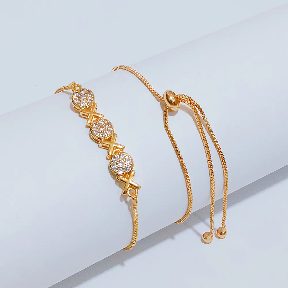 Gelang Serut Rantai Italy Permata Gold - Perhiasan Tangan Wanita Anti Karat - Gambar 4