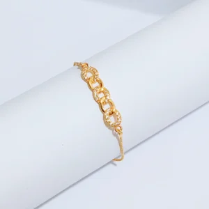 Gelang Serut Gold Permata Motif Terbaru - Aksesoris Tangan Wanita Anti Karat