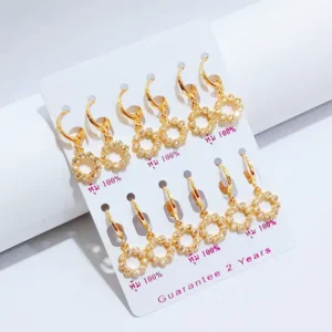 Anting Wanita Juntai Permata Gold Anti Karat - Kado Spesial