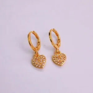 Anting Wanita Juntai Permata Gold Anti Karat - Elegan Harian