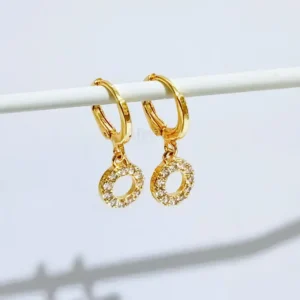 Anting Wanita Juntai Oval Gold Anti Karat - Minimalis Kerja