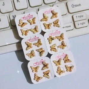 Anting Wanita Tusuk Permata Gold Anti Karat - Minimalis Kerja