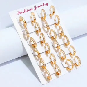 Anting Wanita Klip Permata Gold Anti Karat - Kado Spesial