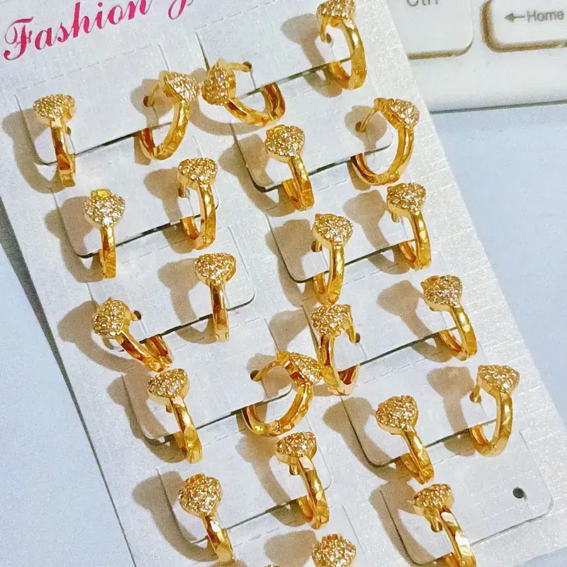 Anting Wanita Klip Permata Anti Karat - Gaya Kekinian - Gambar 3