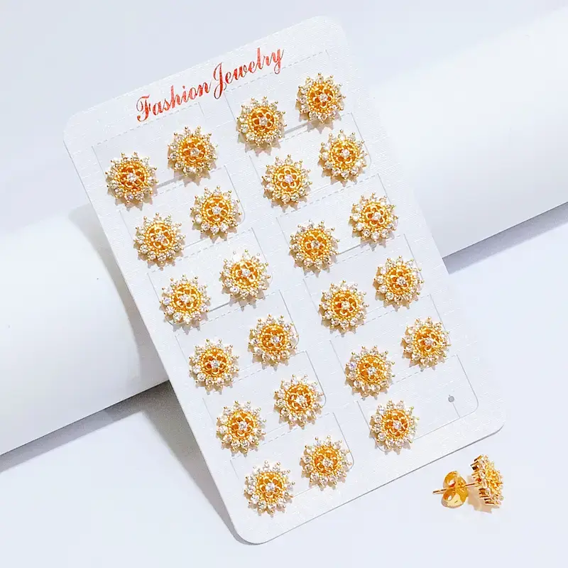 Anting Wanita Tusuk Permata Anti Karat - Cantik Pesta - Gambar 2