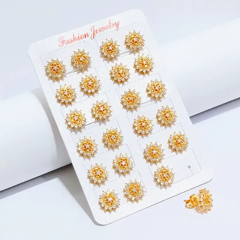 Anting Wanita Tusuk Permata Anti Karat - Cantik Pesta - Gambar 3