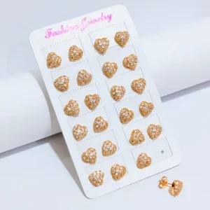 Anting Wanita Tusuk Permata Gold Anti Karat - Minimalis Kerja
