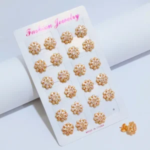Anting Wanita Tusuk Permata Gold Anti Karat - Gaya Kekinian