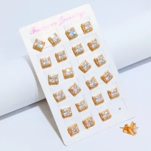 Anting Wanita Tusuk Permata Gold Anti Karat - Cantik Pesta