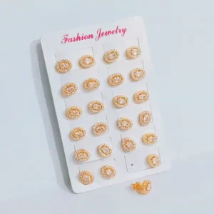 Anting Wanita Tusuk Oval Gold Anti Karat - Minimalis Kerja