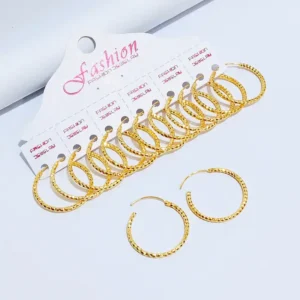 Anting Wanita 2,5Cm Gold Anti Karat - Gaya Kekinian