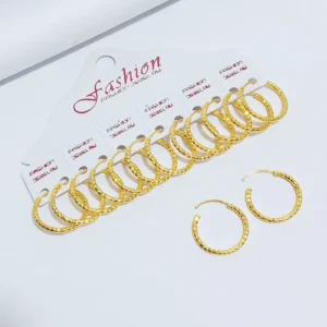 Anting Wanita 2Cm Bulat Gold Anti Karat - Elegan Harian