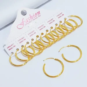 Anting Wanita 2,5Cm Bulat Gold Anti Karat - Cantik Pesta