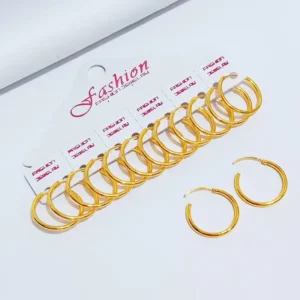 Anting Wanita 2Cm Bulat Gold Anti Karat - Kado Spesial
