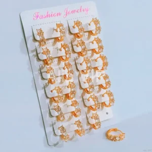 Anting Wanita Klip Permata Gold Anti Karat - Kado Spesial