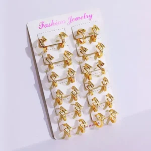 Anting Wanita Klip Permata Gold Anti Karat - Cantik Pesta