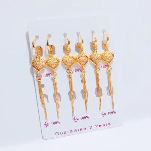 Anting Wanita Juntai Permata Gold Anti Karat - Kado Spesial