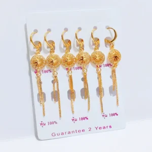 Anting Wanita Bulat Permata Gold Anti Karat - Minimalis Kerja