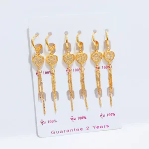 Anting Wanita Love Gold Anti Karat - Gaya Kekinian