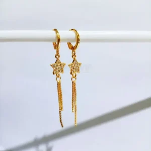 Anting Wanita Bulat Permata Gold Anti Karat - Elegan Harian