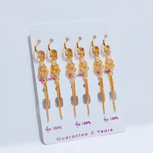 Anting Wanita Oval Permata Gold Anti Karat - Elegan Harian