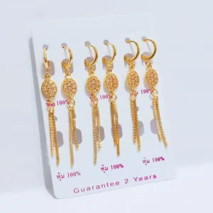 Anting Wanita Bulat Permata Gold Anti Karat - Kado Spesial