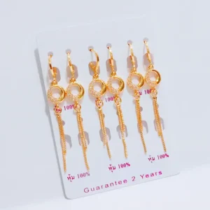 Anting Wanita Bulat Permata Gold Anti Karat - Elegan Harian
