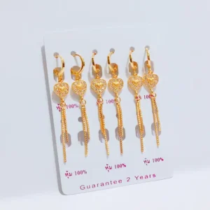 Anting Wanita Permata Zircon Gold Anti Karat - Minimalis Kerja