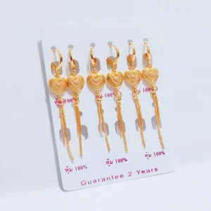 Anting Wanita Love Gold Anti Karat - Gaya Kekinian