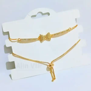 Gelang Serut Permata Gold Anti Karat - Simpel Elegan