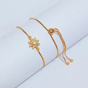 Gelang Serut Permata Zircon Gold Anti Karat - Simpel Elegan