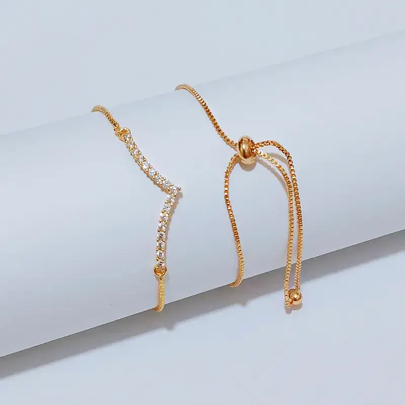 Gelang Serut Permata Gold Anti Karat - Gaya Kekinian - Gambar 2