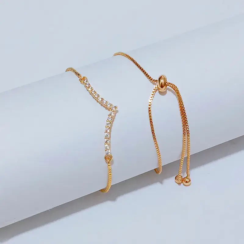 Gelang Serut Permata Gold Anti Karat - Gaya Kekinian - Gambar 3