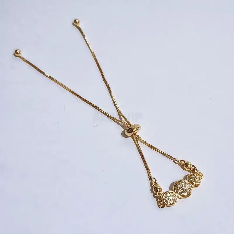 Gelang Serut Permata Gold Anti Karat - Hadiah Ulang Tahun - Gambar 3