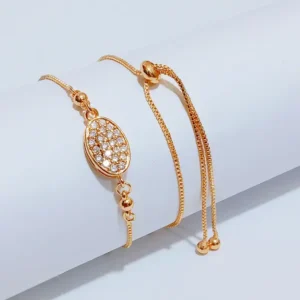 Gelang Serut Permata Gold Anti Karat - Simpel Elegan