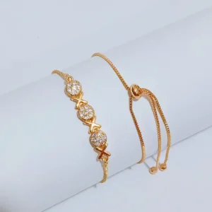 Gelang Serut Rantai Permata Gold Anti Karat - Fleksibel Nyaman
