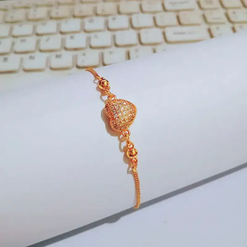 Gelang Serut Simpel Permata Gold Anti Karat - Fleksibel Nyaman - Gambar 2