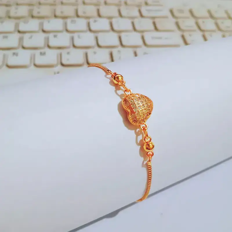 Gelang Serut Simpel Permata Gold Anti Karat - Fleksibel Nyaman - Gambar 3