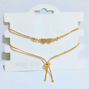 Gelang Serut Rantai Simpel Gold Anti Karat - Gaya Kekinian