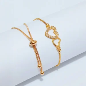 Gelang Serut Love Permata Gold Anti Karat - Hadiah Ulang Tahun