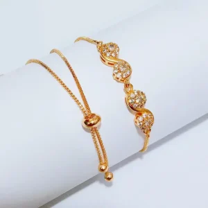 Gelang Serut Permata Gold Anti Karat - Simpel Elegan