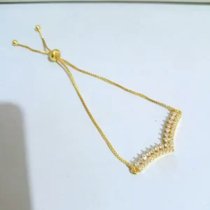 Gelang Serut Love Permata Gold Anti Karat - Simpel Elegan