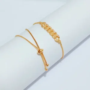Gelang Serut Simpel Gold Anti Karat - Fleksibel Nyaman