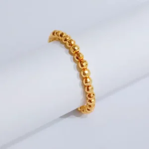 Gelang Serut Bulat Gold Anti Karat - Fleksibel Nyaman