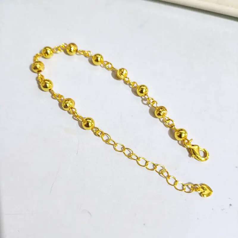 Gelang Tangan Rantai Gold Bulat Ukir - Motif Terbaru Anti Karat - Gambar 3